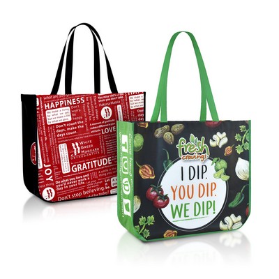 Full-Color Laminated Non-Woven Round Cornered Custom Promotional Shopping  Bag (16"x14"x6")