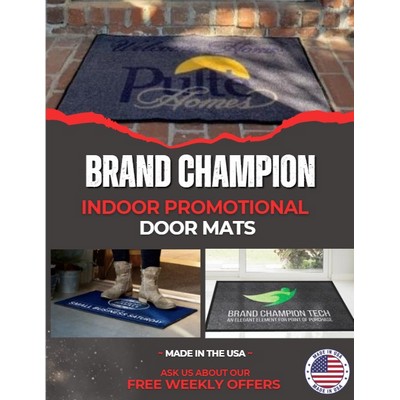 Brand Champion Personalized Logo Rug and Welcome Floor Mat - 2' X 8'