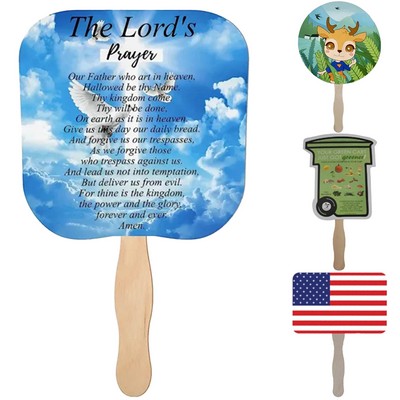 Custom Shape Full Color Wooden Hand Fan